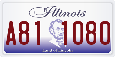 IL license plate A811080