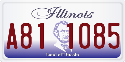IL license plate A811085