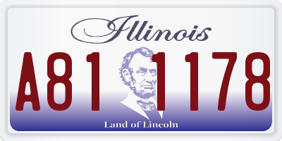 IL license plate A811178