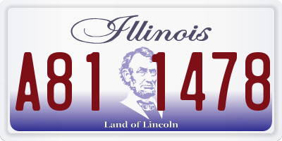 IL license plate A811478