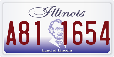 IL license plate A811654