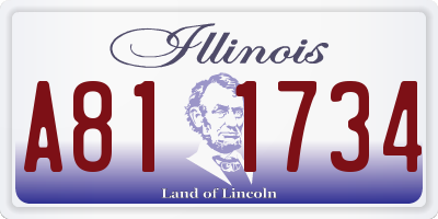 IL license plate A811734