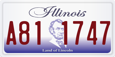 IL license plate A811747