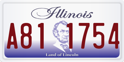 IL license plate A811754