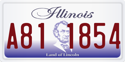 IL license plate A811854