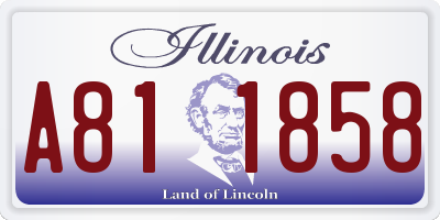 IL license plate A811858