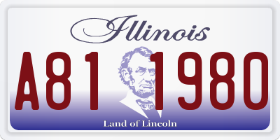 IL license plate A811980