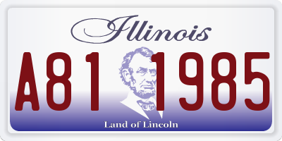 IL license plate A811985