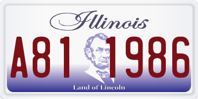 IL license plate A811986