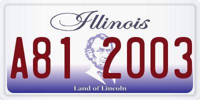 IL license plate A812003
