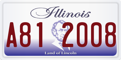 IL license plate A812008