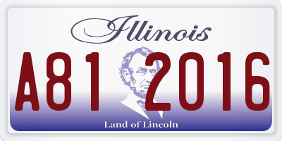 IL license plate A812016