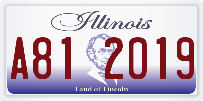 IL license plate A812019