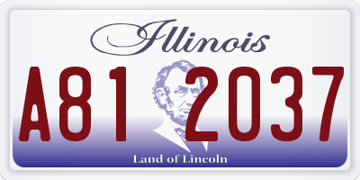 IL license plate A812037