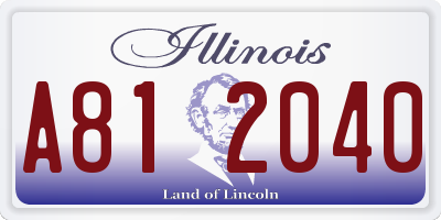 IL license plate A812040