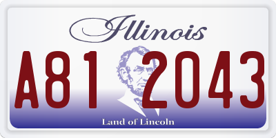 IL license plate A812043
