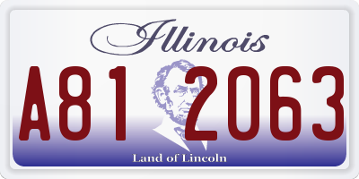 IL license plate A812063