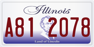 IL license plate A812078