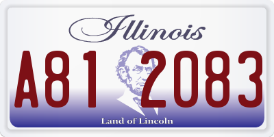 IL license plate A812083