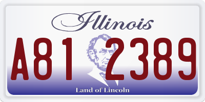 IL license plate A812389