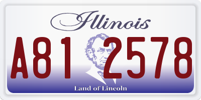 IL license plate A812578