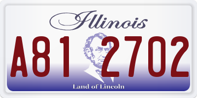 IL license plate A812702