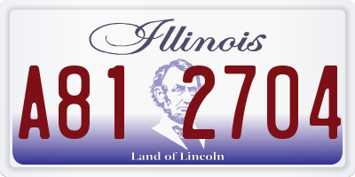 IL license plate A812704