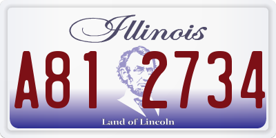 IL license plate A812734