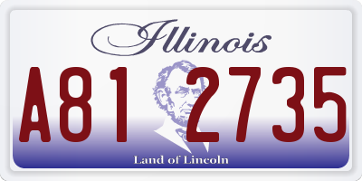 IL license plate A812735