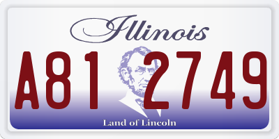 IL license plate A812749