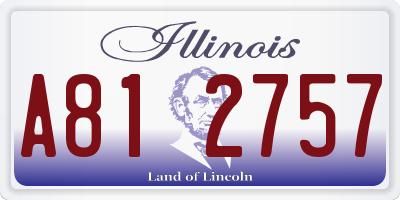 IL license plate A812757