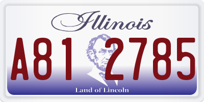 IL license plate A812785