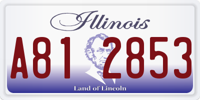 IL license plate A812853