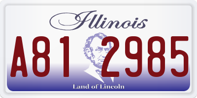 IL license plate A812985