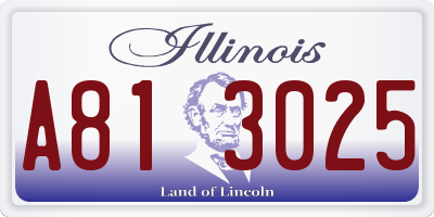 IL license plate A813025