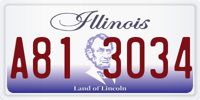 IL license plate A813034