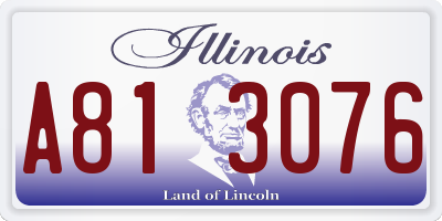 IL license plate A813076