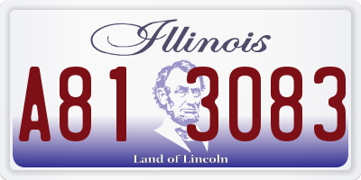IL license plate A813083