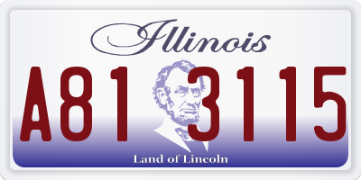 IL license plate A813115