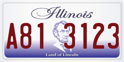 IL license plate A813123