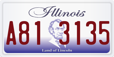 IL license plate A813135