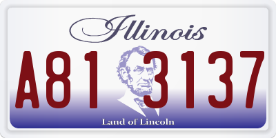 IL license plate A813137