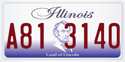 IL license plate A813140