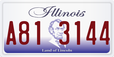 IL license plate A813144