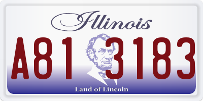 IL license plate A813183