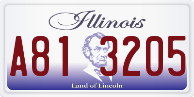 IL license plate A813205