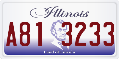 IL license plate A813233