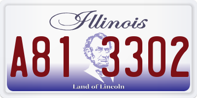 IL license plate A813302
