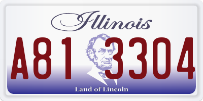 IL license plate A813304