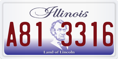 IL license plate A813316